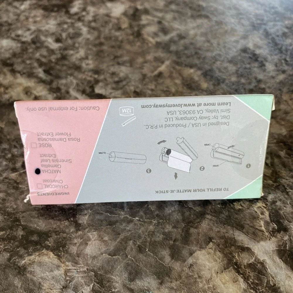 SWAY‎ Matte-je-stick Oil Blotting Paper for Face 100 Papers w/ Holder ~ Matcha